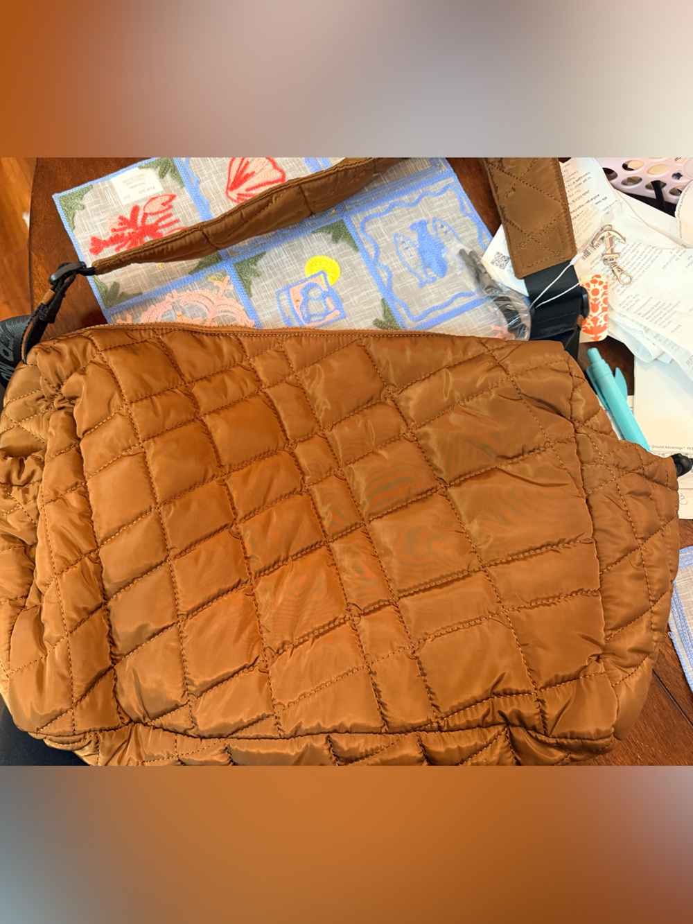 FP Movement by Free People Quilted Puffer bag toasted almond